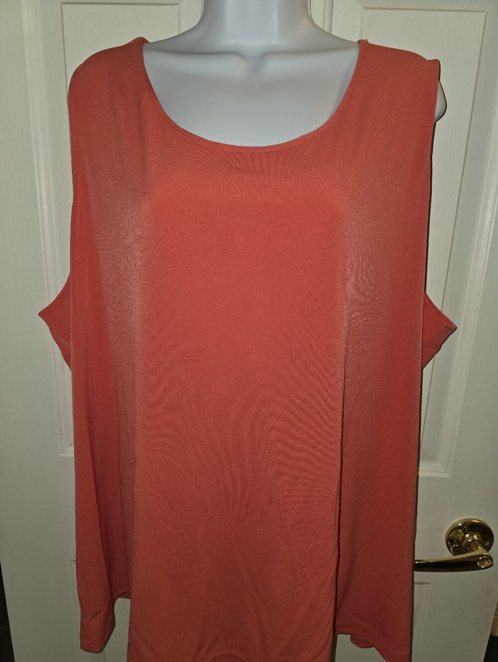 Susan Graver Coral Sleeveless Scoop Neck Tank 3x
